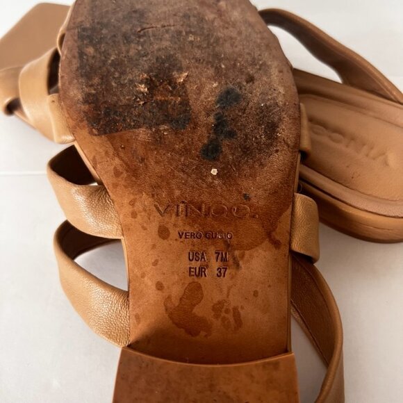 Vince Sandal Slide Zayna Black Leather Flat Square Strappy Slip On - Picture 8 of 8